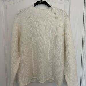 New Cream Colored Women's Cable Knit Sweater